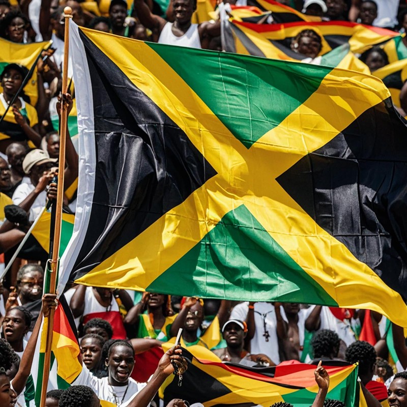 2PCS Jamaican Flag 5ft x 3ft, Large Jamaica Flags with