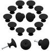 Unlorspy 12 Pcs Matte Black Round Kitchen Cabinet Knobs, 30mm/1.18