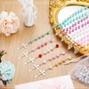 Ecation 20 Pcs Pearl Rosary Catholic Beads Rose Cross Necklace
