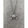 Skull Necklace Orb Saturn NANA Gothic Silver Rhinestone Crossbones Pendant