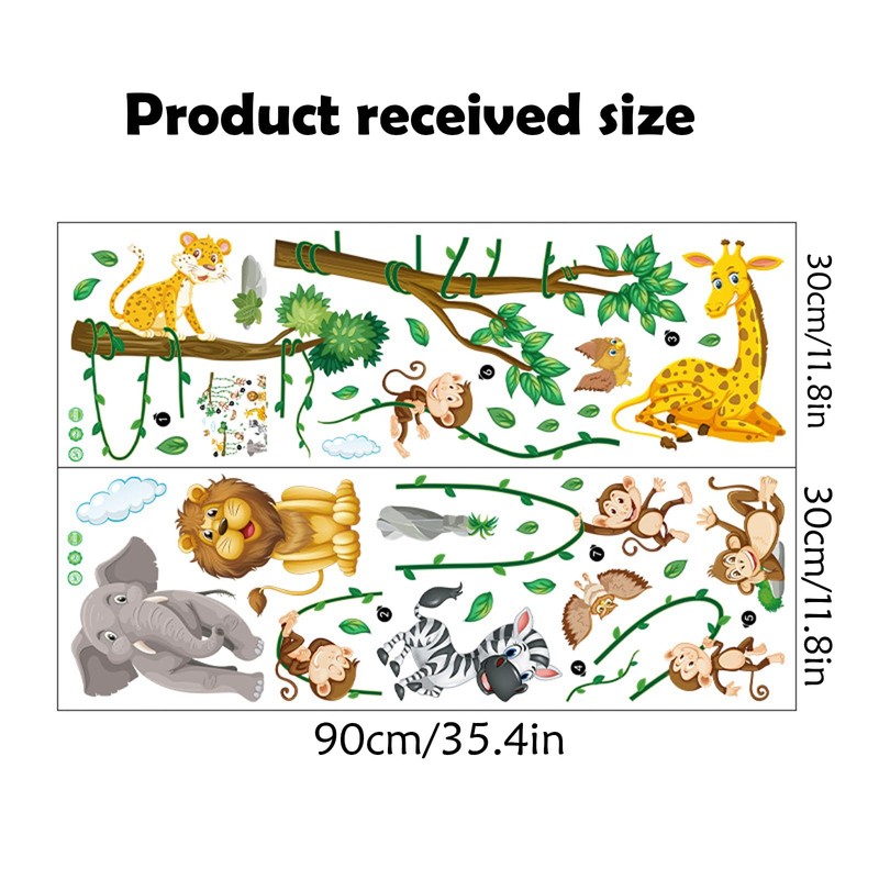 Large Jungle Animal Wall Decals, Animal Party Windows for Early