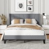 COSTWAY Queen Size Platform Bed Frame Heavy Duty w/Wingback Headboard