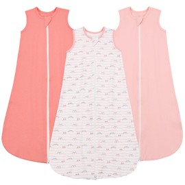 ZIGJOY 0.5 Tog Baby Sleep Sack 12-24 Months 100% Cotton Baby Wearable Blanket Summer Sleep Sack Baby Sleeping Bag for Newborn and lnfant, Pink Cat