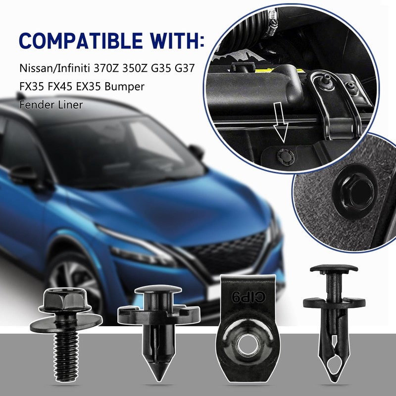 UNIGT 60PCS Engine Under Cover Splash Shield Guard Body Bolts