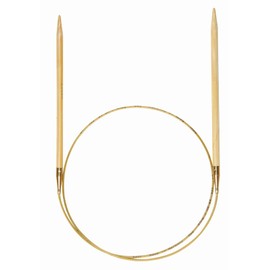 addi Nature Bamboo Circular Needle with Gold Cord (EU Version) and 1 Red Needle Gauge 40in (100cm) Size US 4 (3.5mm)