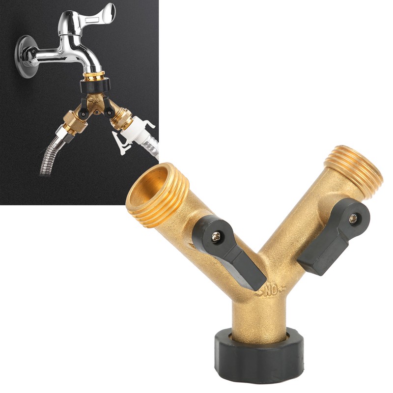 G3/4 Female Thread Connector Brass Ball Valve Hose 3‑Way Connector