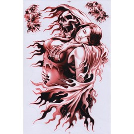 1 Sheet - Skull Sticker Motorsport Motocross Car Scooter Tuning Sticker Film 1 Sheet 270 mm x 180 mm Weatherproof or for Model Making