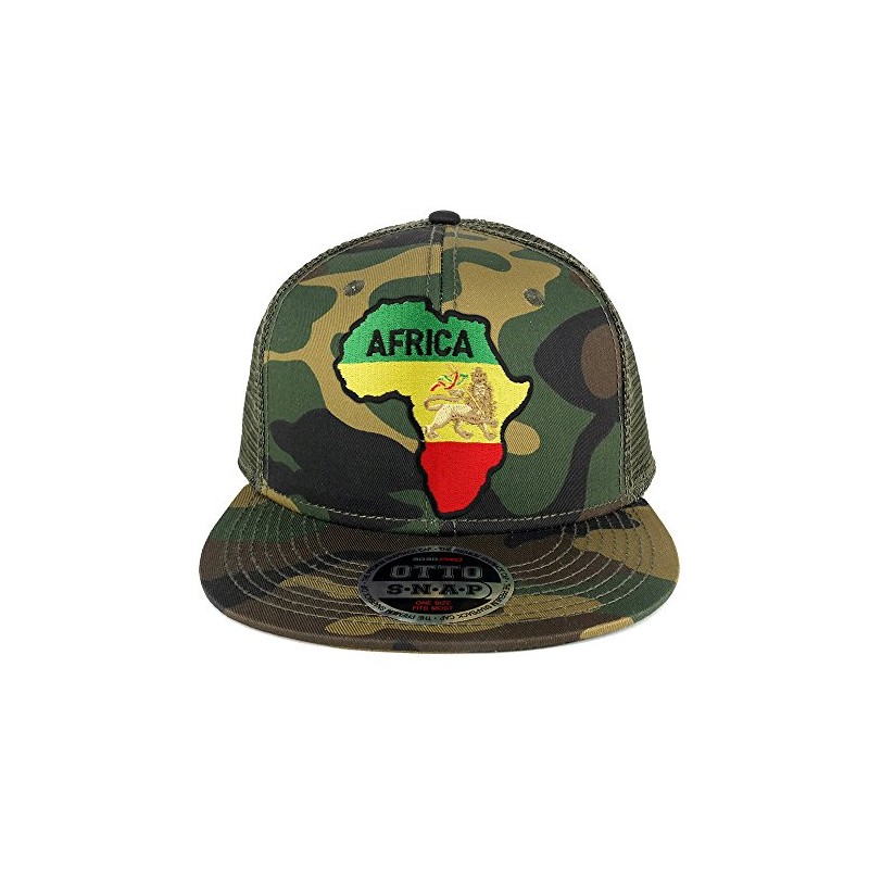 RGY Africa Map and Rasta Lion Embroidered Patch Camo Flat
