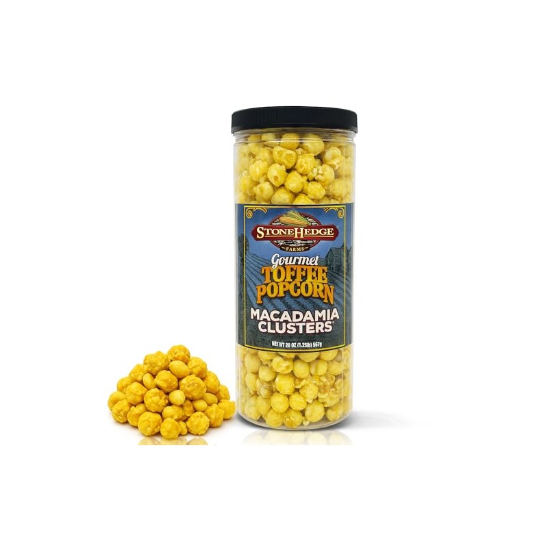 Stonehedge Farms Gourmet Toffee Popcorn Macadamia Clusters | 20 oz