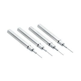 SE 4-Piece Watch Chain Link Remover Punch Pins Set - Non-Rolling Hex Body, Sizes 0.7mm to 1mm, with Storage Pouch - JT63058