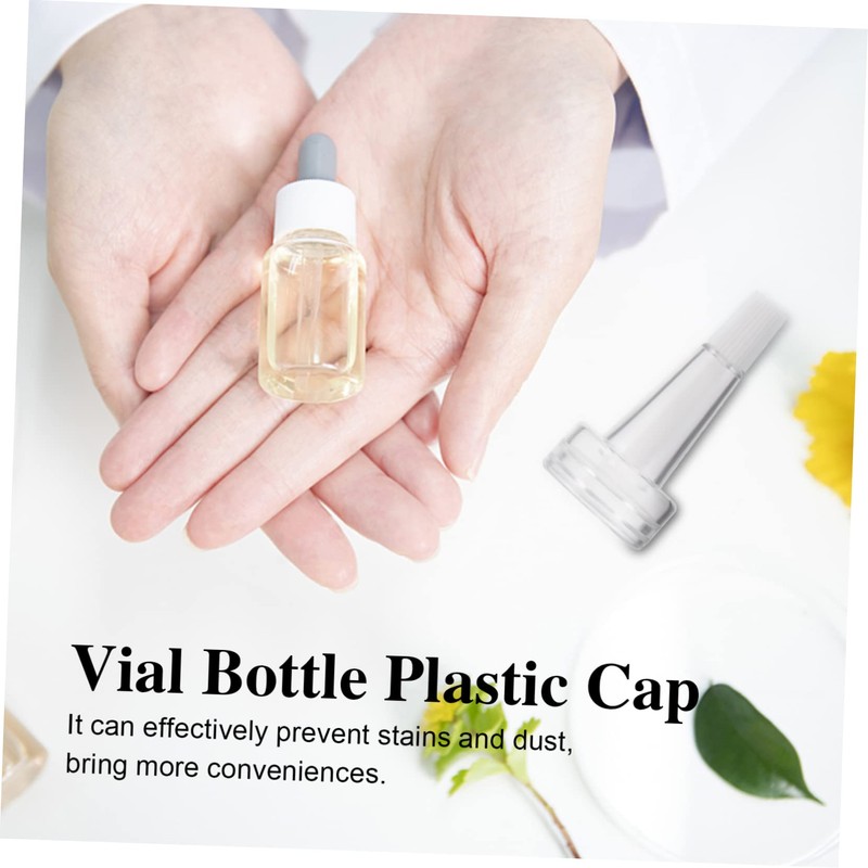 ULTECHNOVO 100pcs Professional Horn-shape Vial Bottles Caps for Essence Storage