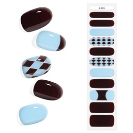 KING HORSE Semi Cured Gel Nail Strips Extra Long Gel Nail Stickers Salon-Quality Long Lasting Nail Wraps for Women (Unique L04)