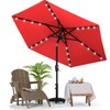 MASTERCANOPY Patio Umbrella with Solar LED Lights (7.5ft,Red)