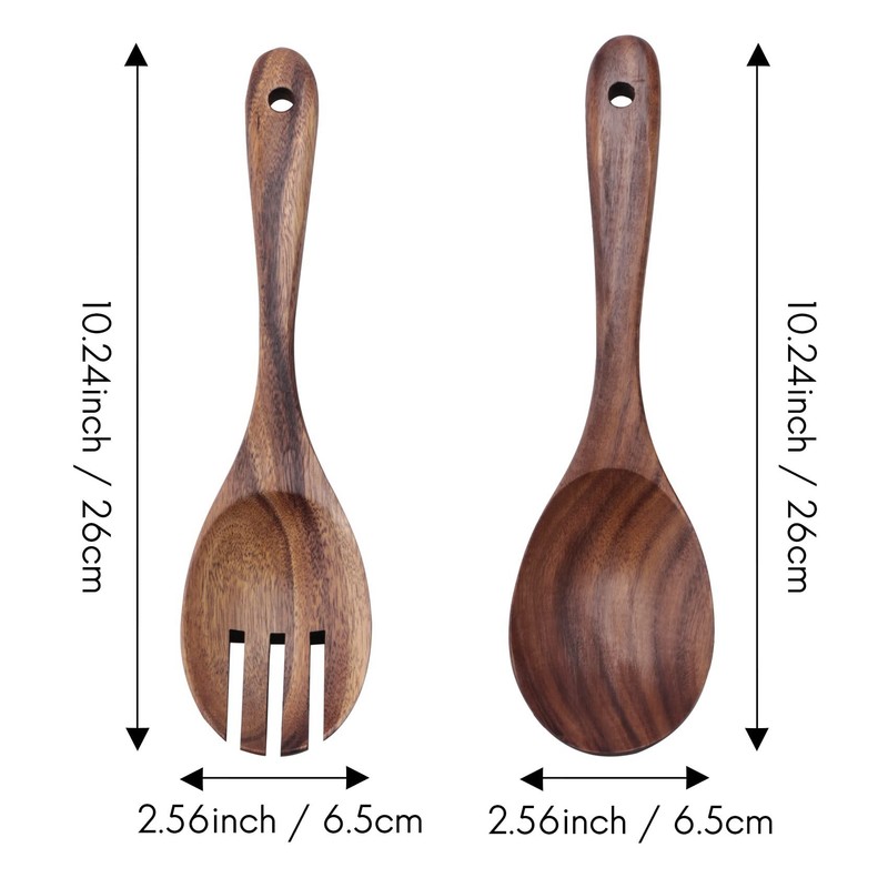 jingfei Wood Salad Servers for Kitchen Wooden Baking Salad Making