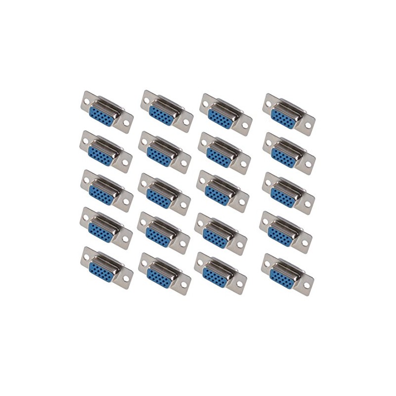 Oiyagai 20pcs DB15 Solder Type D-SUB VGA Female 3 Row