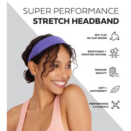 Workout Headbands -10 Pack | Sweatbands for Women Mens Girls Boys | Non Slip Sweatbands for Yoga Running Fitness | Wicking Hairbands