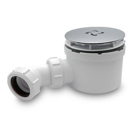 CranPlas Chrome Shower Trap | 90MM High-Flow Shower Waste Trap | Universal Fit, Leak-Tested, Easy Installation for DIY & Pro Use