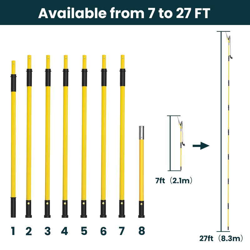 Dremmt Manual Pole Saws for Tree Trimming 27 FT, Tree
