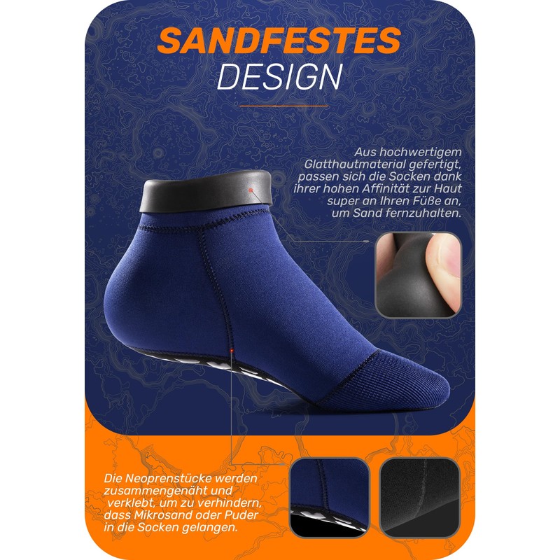 CAPAS Waterproof Neoprene Socks 2mm Beach Volleyball Sandproof Socks Wetsuit