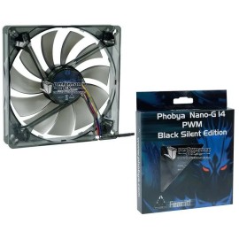 Phobya Nano-G 14 PWM Black Silent Edition 140x140x25mm 79082 4049469121563