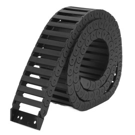 Cable Drag Chain, 1 m Drag Chain 10 x 40 mm Black Reinforced Nylon Machine Tool Cable Chain Wire Carrier PA66 with End Connector for 3D Printer CNC