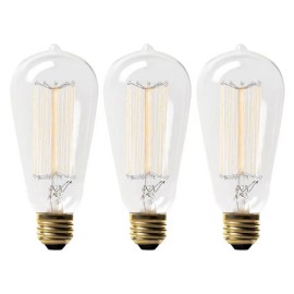 Ren-Wil Renwil (3-PACK)  Clear Glass - Retro Steeple Shaped - Vintage Edison Light Bulbs