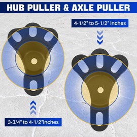 DASBET Universal Front Wheel Hub Puller Set for 3-3/4'' to 4-1/2'', Rear Axle Puller Kit for 4-1/2'' to 5-1/2'' IDs, Flange Type Axle Remover Tool with 5/8'' x 18 Forcing Bolt