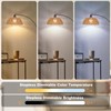 Boho Floor Lamp with Remote- Arc Tall Lamps, Bronze Floor