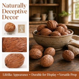 Healifty 20 X Mini Walnut Model Realistic Walnut Design Light Brown