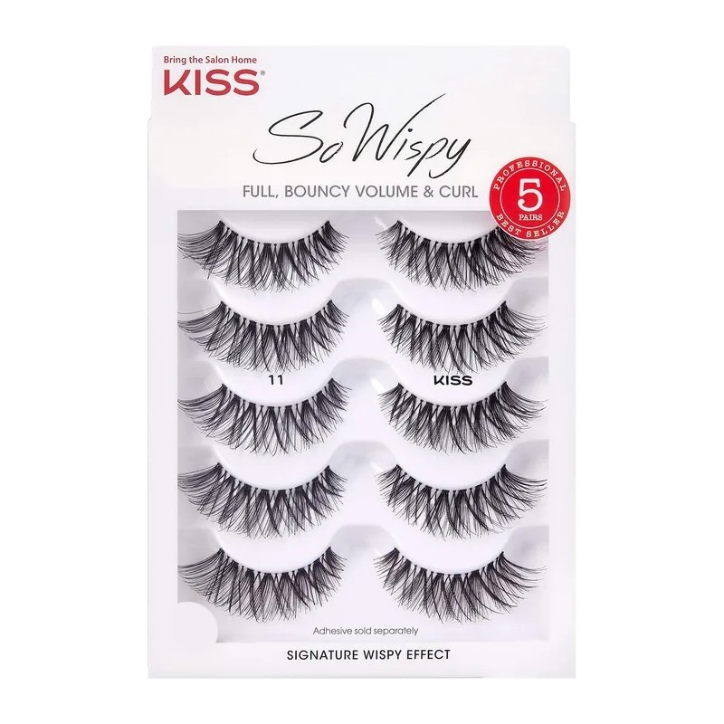 Pack x5 Pares Pestañas Postizas Ligeras Kiss So Wispy