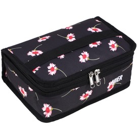 MIER Portable Thermal Insulated Cooler Bag Mini Lunch Bag for Women Teen Girls Kids, Black Floral