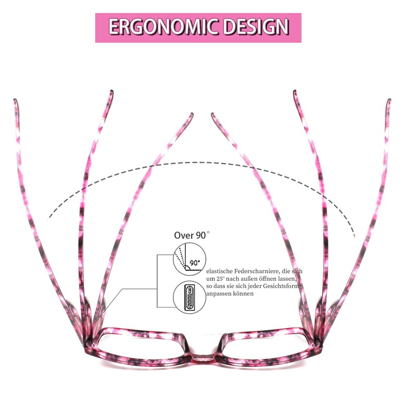 Kerecsen 6-Pack Reading Glasses Blue Light Blocking,Spring Hinge Readers for