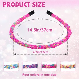 Zernblend 4 Pieces Candy Donut Headbands, Girls' Hairbands, Headbands, Headband
