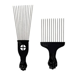 2 PCS Afro Pick Comb Wide Hair Pick Comb Black Fist Comb Wig Braid Styling Tool for Women and Men Home Salon Hair Styling Supplies