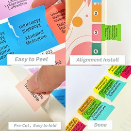 Color-Coded Index Tabs for Prescriber's Guide Stahl's 8th Edition, 72 Laminated Tabs, 62 Guide Tabs, 10 Blank Tabs with Alignment Card(Book not Included)