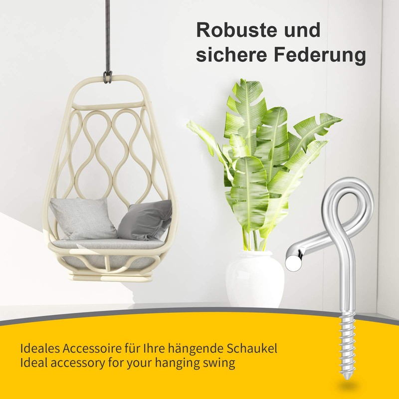 Poprkdre Safety Swing Hooks, M10, Pack of 2 Ceiling Hooks