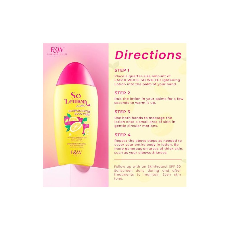 FAIR & WHITE Loción Corporal Iluminadora So Lemon Glow Booster