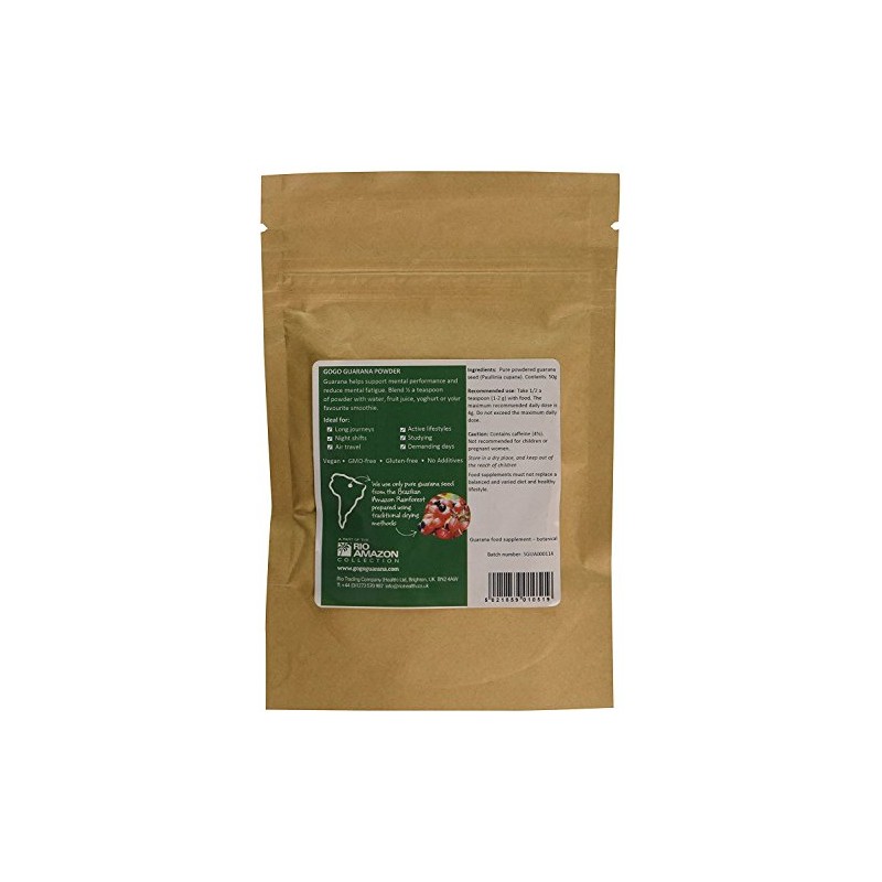 Three Packs of Rio Trading GoGo Guarana Powder 50g