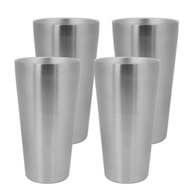 Adorila 4 Pack Stainless Steel Insulated Cup, 18.6 oz Metal Double Wall Vacuum Water Tumblers, Reusable Stackable Drinking Glasses for Home RV Office Party