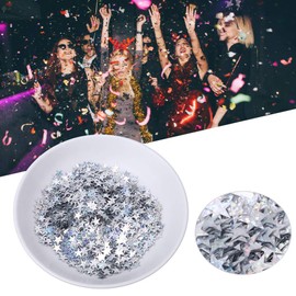 60g Star Confetti, AB Colors Glitter Star Table Confetti Stars Sequin para decoraciones de fiesta de boda(Plata) Remates