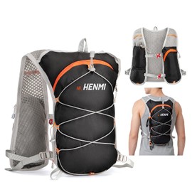 HENMI Running Vest for Men and Women, 5L Lightweight Breathable Running Backpack with Adjustable Chest Straps, Reflective, Running Vest for Trail Running, Hiking, Cycling, Marathon, Running, Jogging