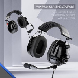 Arrowmax AHDH0042-BK-AX Over The Head Noise Cancelling Headphone Compatible with Motorola Radios XPR 3500e XPR 3300e XPR 3500 XPR 3300 XPR3500e XPR3300e XPR3500 XPR3300 XPR DGP8050e Elite Radio