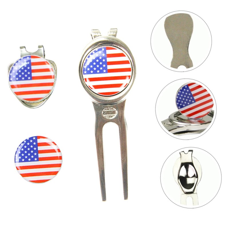 TOVINANNA 3sets Professional Golf Marker Divot Tool Hat Clip Golf