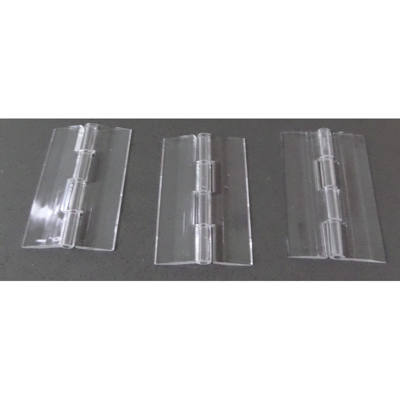 Pack of 3 Transparent Clear Plastic Acrylic 64mm Continuous Piano