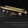 JRZOO Gold Curtain Rod for Windows 72 to 144 Inches,