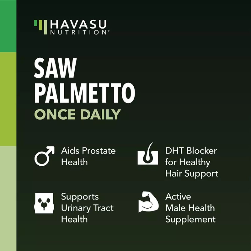 Havasu Nutrition Saw Palmetto Prostate Supplements for Men, Potent DHT