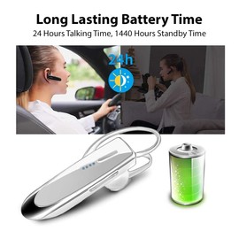 Bluetooth 5.3 Headset Compatible with HTC Touch Dual Wireless Earpiece, IPX5 Waterproof, Dual Microphones, Noise Reduction, 60 Days Standby + 22Hrs HD Talk Time!