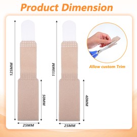 YBEATY 10 Pcs Hammer Toe Straightener Reusable Broken Buddy Wraps Toe Corrector Hammertoe Bandages Support Protection Splints Cushioned for Women Men Overlapping Crooked Curled Bent (Beige)