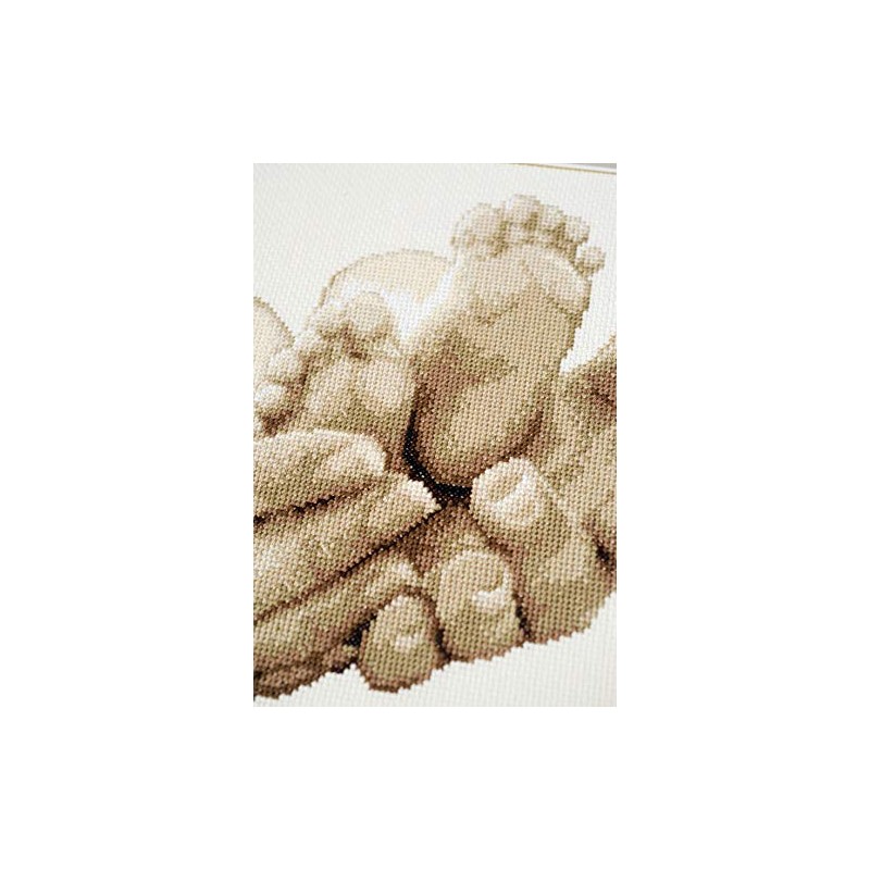 Vervaco PN-0153837 Baby's Feet Embroidery Kit Counted Pattern Cotton Multi-Coloured