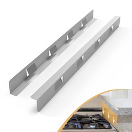 MOFINO Stove Gap Covers 316 Stainless Steel Stove Gap Filler Oven Side Gap Filler Between Stove and Counter Slide In Range Trim Kit for Kitchen 2 Pack(23.2” Silver)